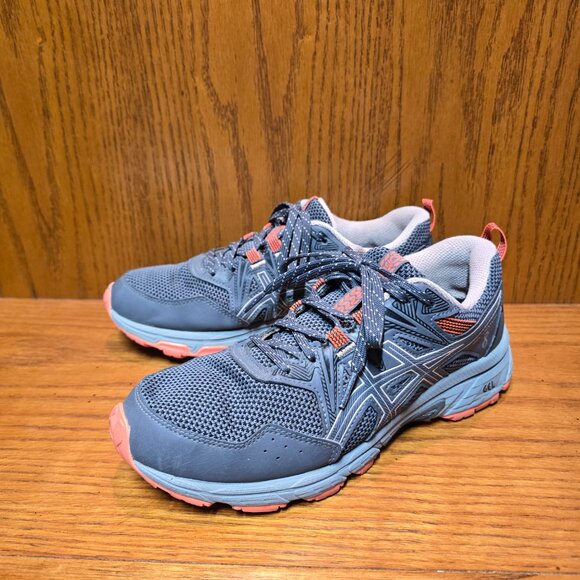 Asics Gel-Venture 8 Running Shoes Sneakers Womens Size 8 Gray Pink Orange Trail - Picture 3 of 10
